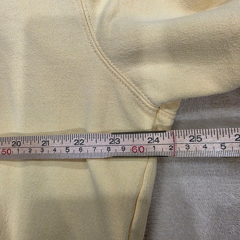 Vintage 90s Embroidered Butterfly Floral Sweatshirt Yellow Double Collar Size L - Picture 5 of 7